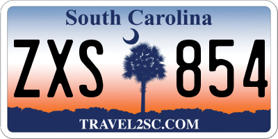 SC license plate ZXS854