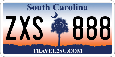 SC license plate ZXS888