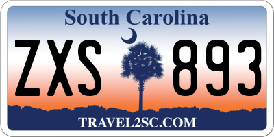 SC license plate ZXS893