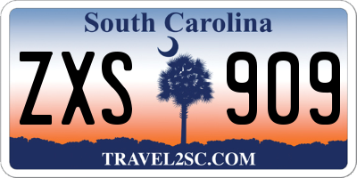 SC license plate ZXS909