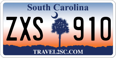 SC license plate ZXS910