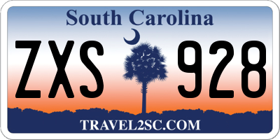 SC license plate ZXS928