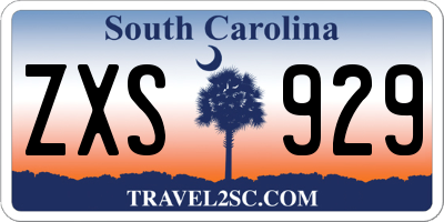 SC license plate ZXS929