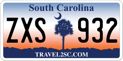 SC license plate ZXS932