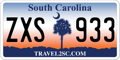 SC license plate ZXS933
