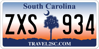 SC license plate ZXS934