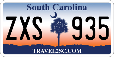 SC license plate ZXS935