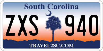 SC license plate ZXS940