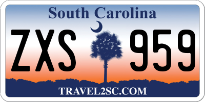 SC license plate ZXS959