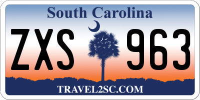 SC license plate ZXS963