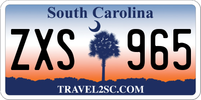 SC license plate ZXS965