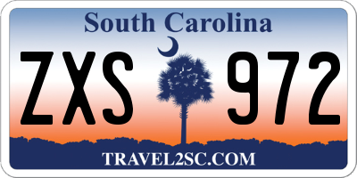 SC license plate ZXS972