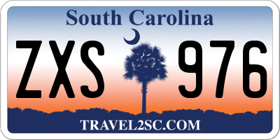 SC license plate ZXS976