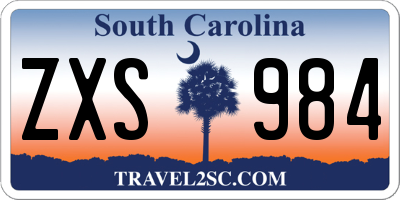 SC license plate ZXS984