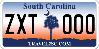 SC license plate ZXT000