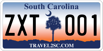 SC license plate ZXT001