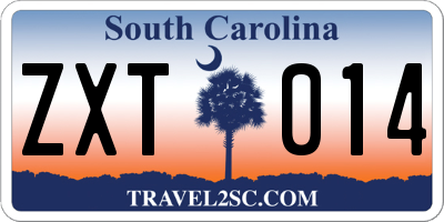 SC license plate ZXT014