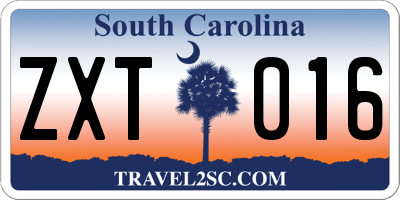 SC license plate ZXT016