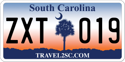 SC license plate ZXT019