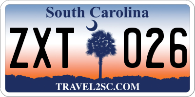 SC license plate ZXT026