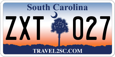 SC license plate ZXT027