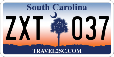 SC license plate ZXT037