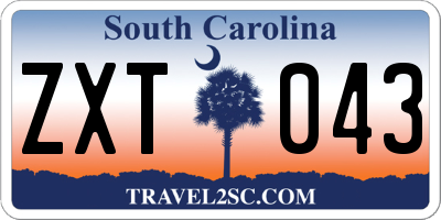 SC license plate ZXT043