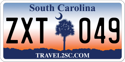 SC license plate ZXT049