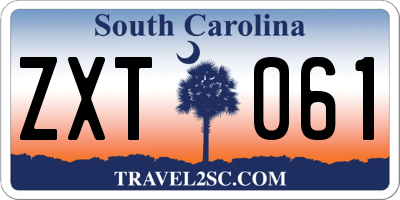 SC license plate ZXT061