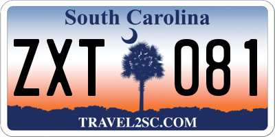SC license plate ZXT081