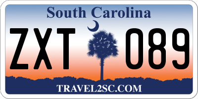 SC license plate ZXT089