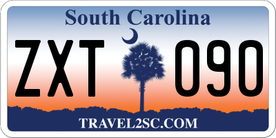 SC license plate ZXT090
