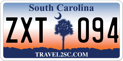 SC license plate ZXT094