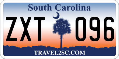 SC license plate ZXT096