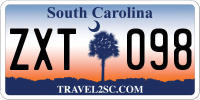 SC license plate ZXT098