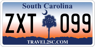 SC license plate ZXT099