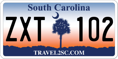 SC license plate ZXT102