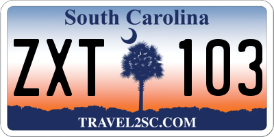 SC license plate ZXT103