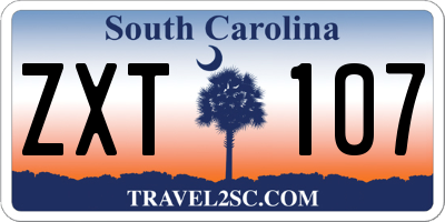 SC license plate ZXT107