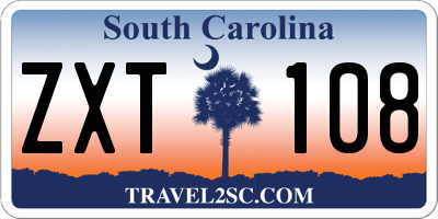 SC license plate ZXT108