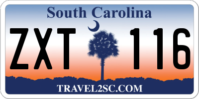 SC license plate ZXT116