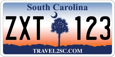 SC license plate ZXT123