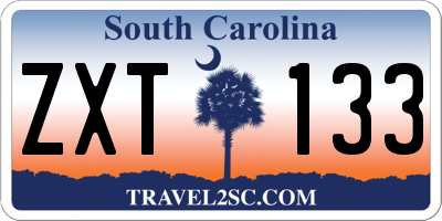 SC license plate ZXT133