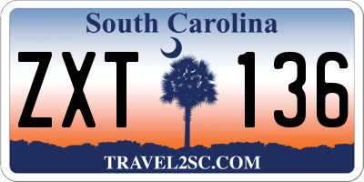 SC license plate ZXT136