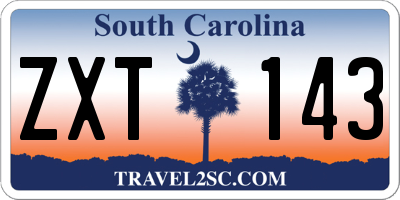 SC license plate ZXT143