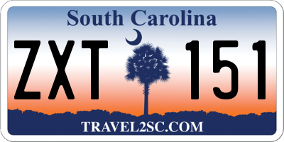 SC license plate ZXT151