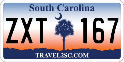 SC license plate ZXT167