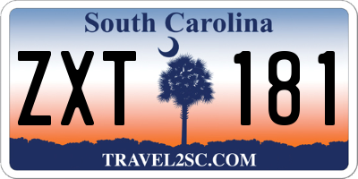 SC license plate ZXT181