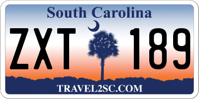 SC license plate ZXT189