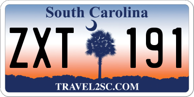 SC license plate ZXT191